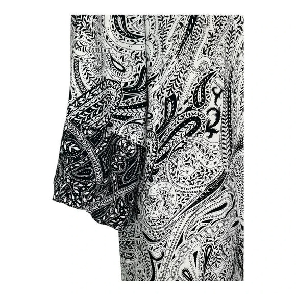 Loft Black &‎ White Paisley Print Shift Dress Colorblock Women Size Medium - Picture 2 of 8
